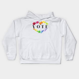 Chic Rainbow Heart Vote! Kids Hoodie